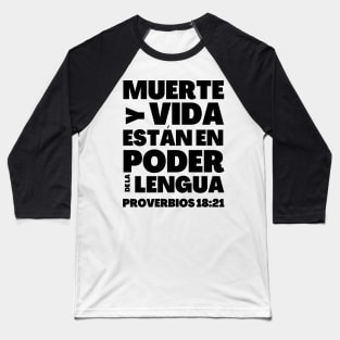 Proverbs 18-21 Power of The Tongue Spanish Baseball T-Shirt